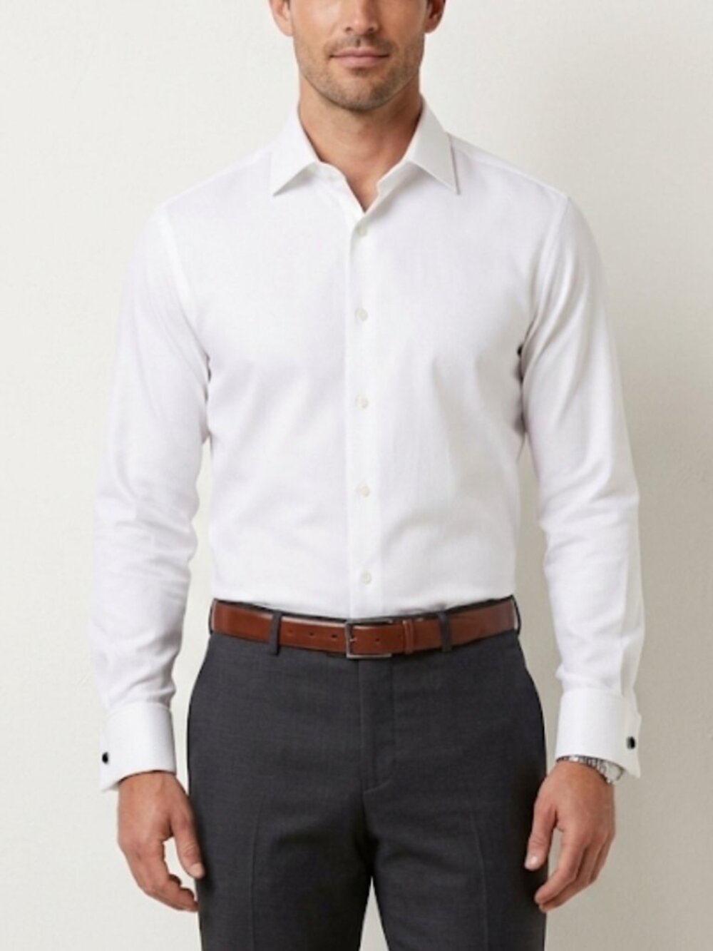 Nordstrom Mens Trim Fit Premium Non-Iron White Dress Shirt Size 16.5 32/33 NWT